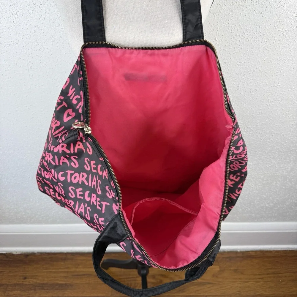 Victorias Secret Large Pink and Black Tote Bag Limited Edition Tote Bag